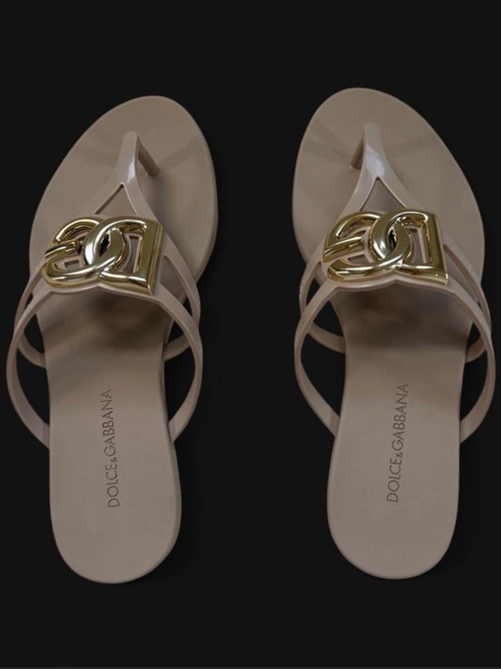 Dolce and Gabbana Rubber beachwear slides with logo - Picture 3 of 3